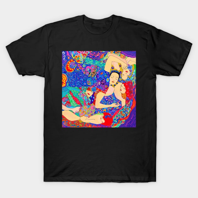 Neo Pop Art version of Gustav Klimt's Maidens T-Shirt by Ideacircus